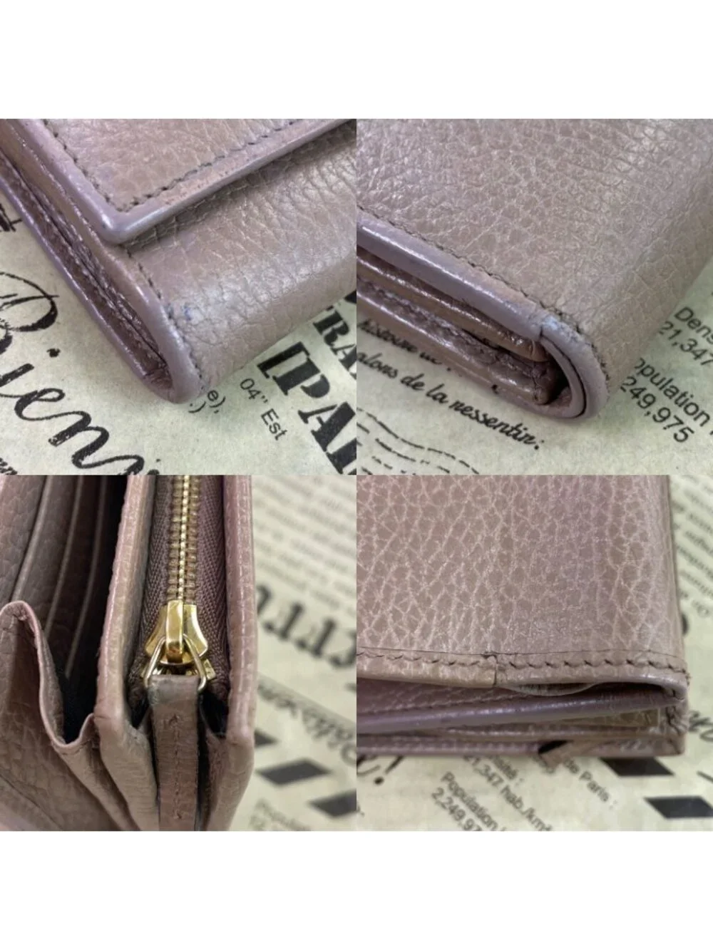 Gucci Fold Wallet Compact Leather GG Marmont Gray - Picture 12 of 15